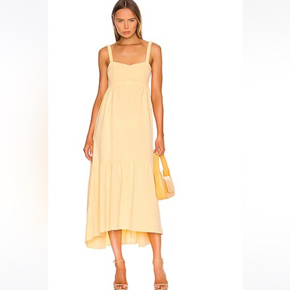 Line & Dot Sunny Midi Dress in Yellow